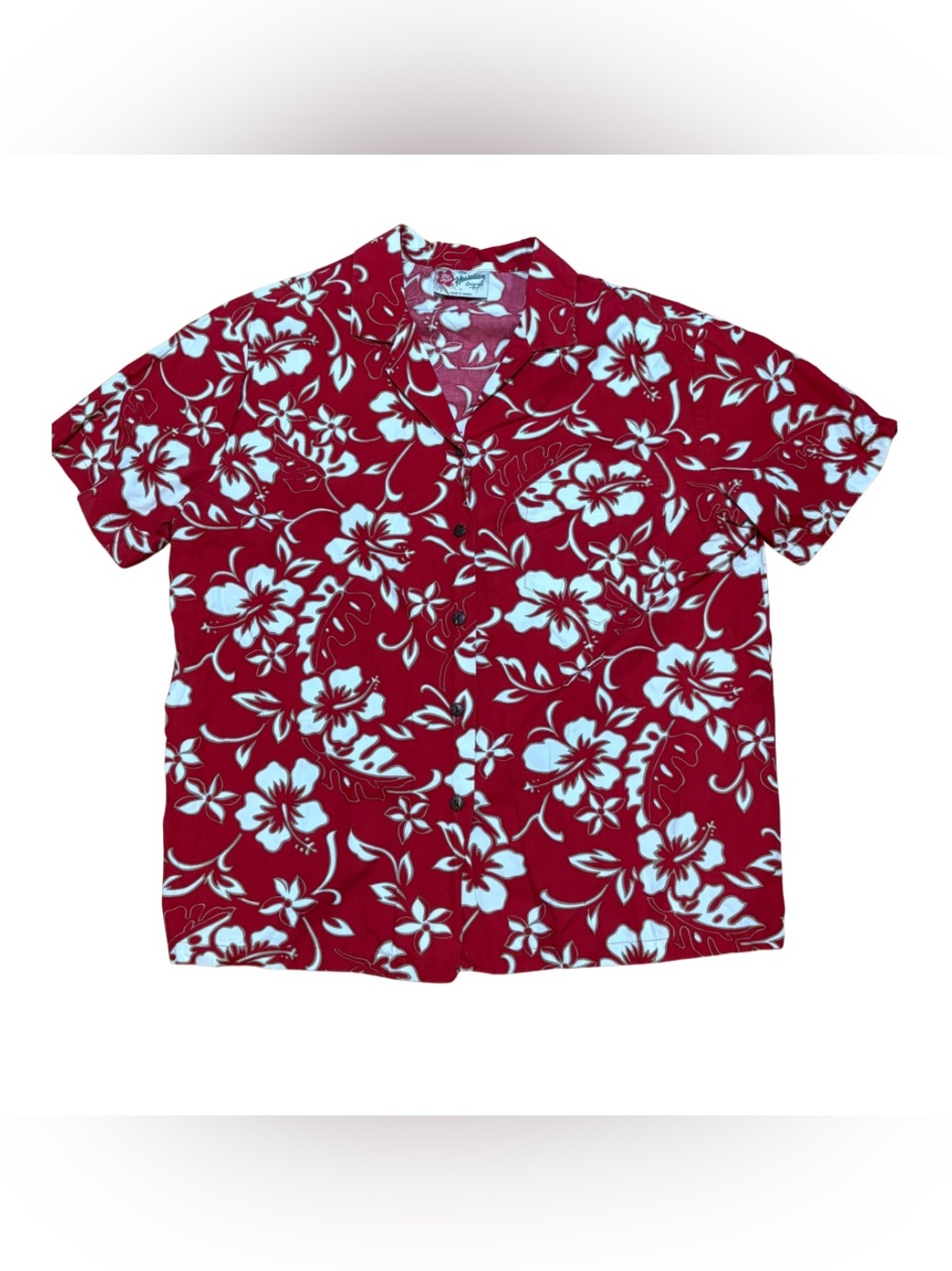 Vintage 90s Hilo Hattie Hawaiian Shirt Womens M Hibiscus Aloha Made in Hawaii